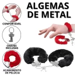 Prazer seguro algema Simples Metal Com Pelúcia - Imagem 3