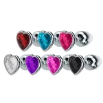 Plug Anal De Aço Com Pedra Formato Coração Tamanho M